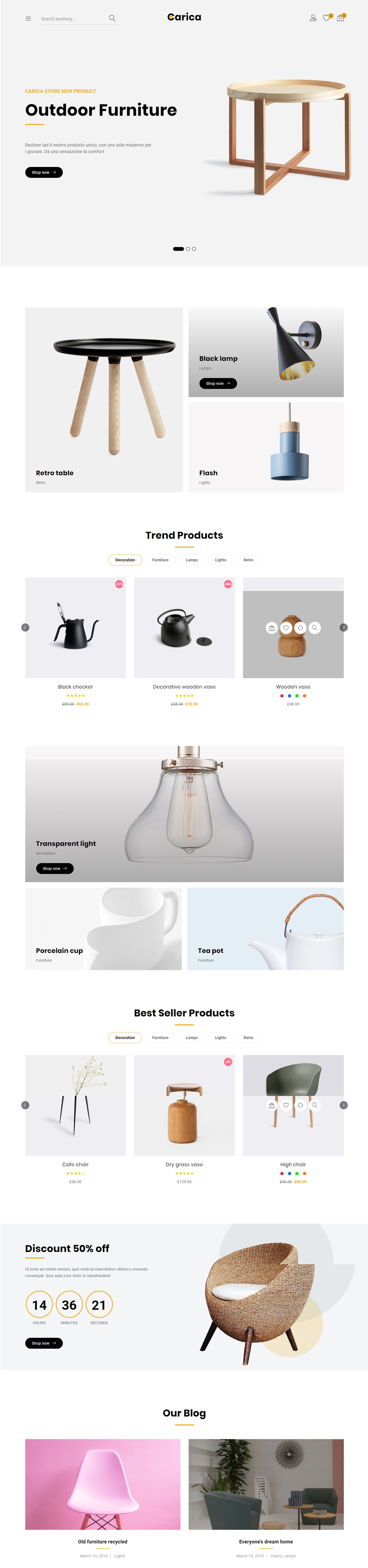carica Website design