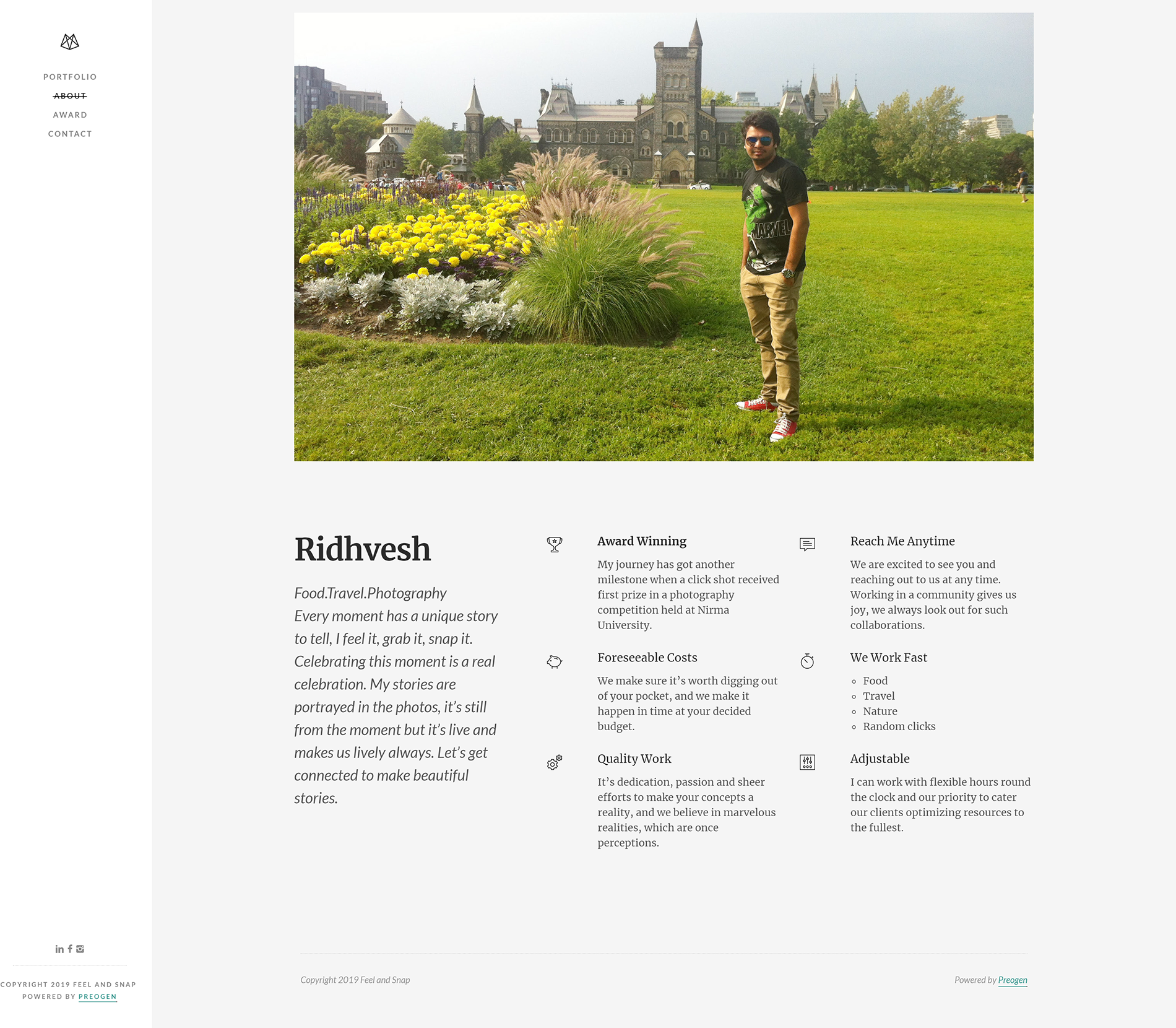 Feel & Snap Website design2