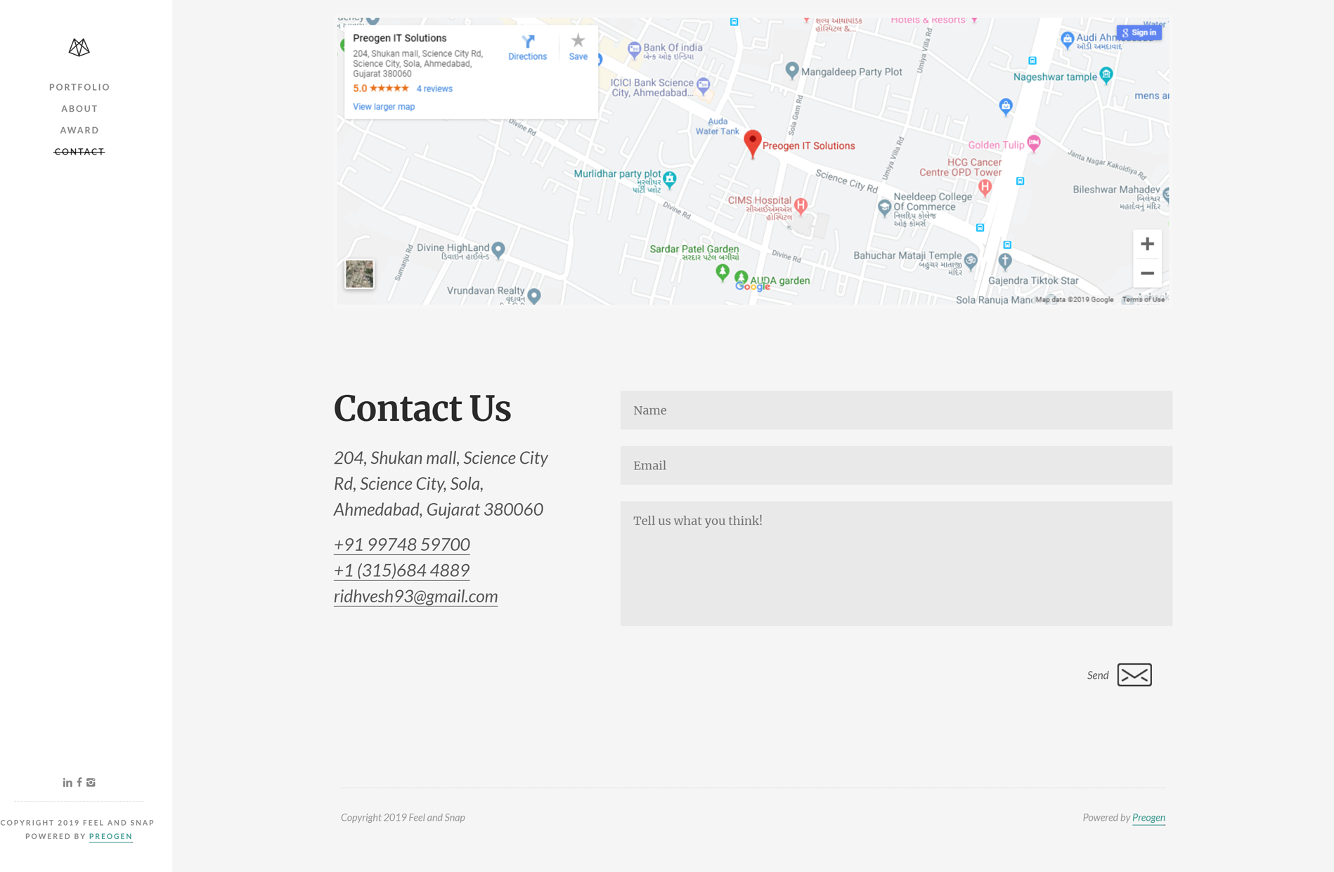 Feel & Snap Website design4