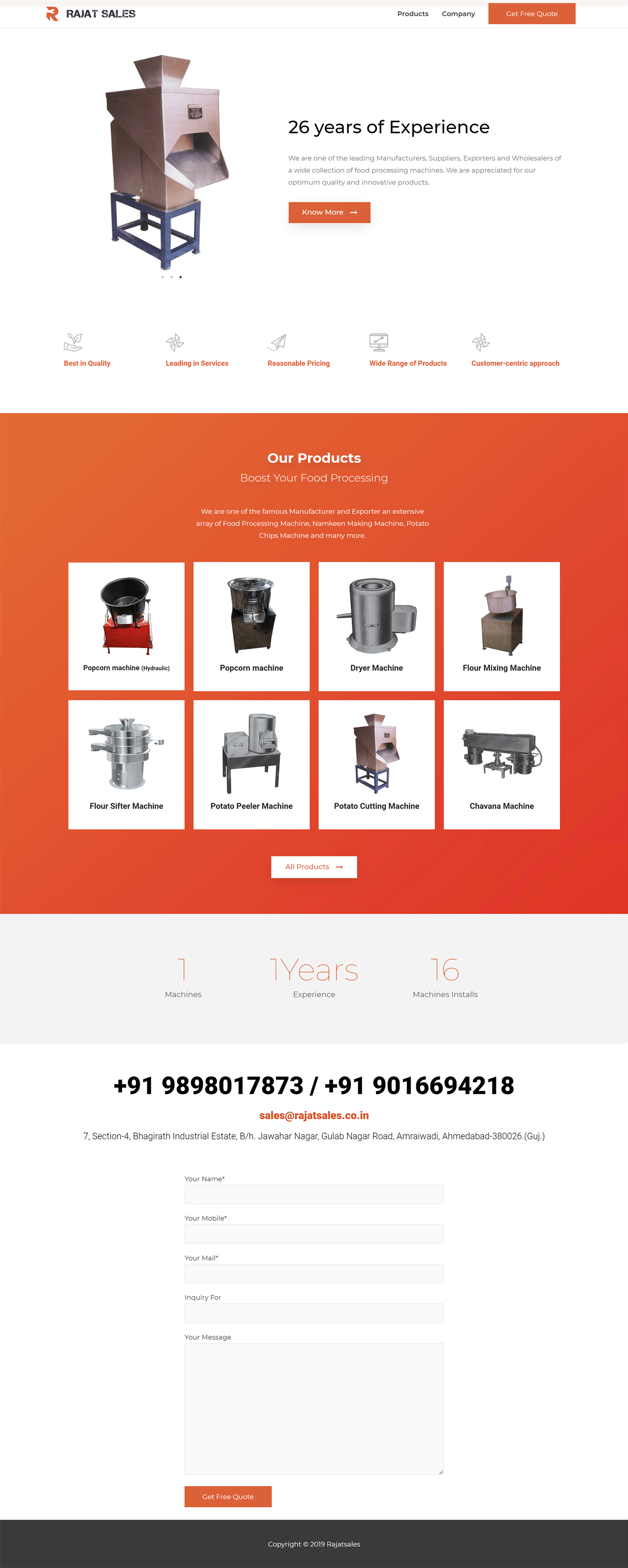 Rajat Sales Website design2