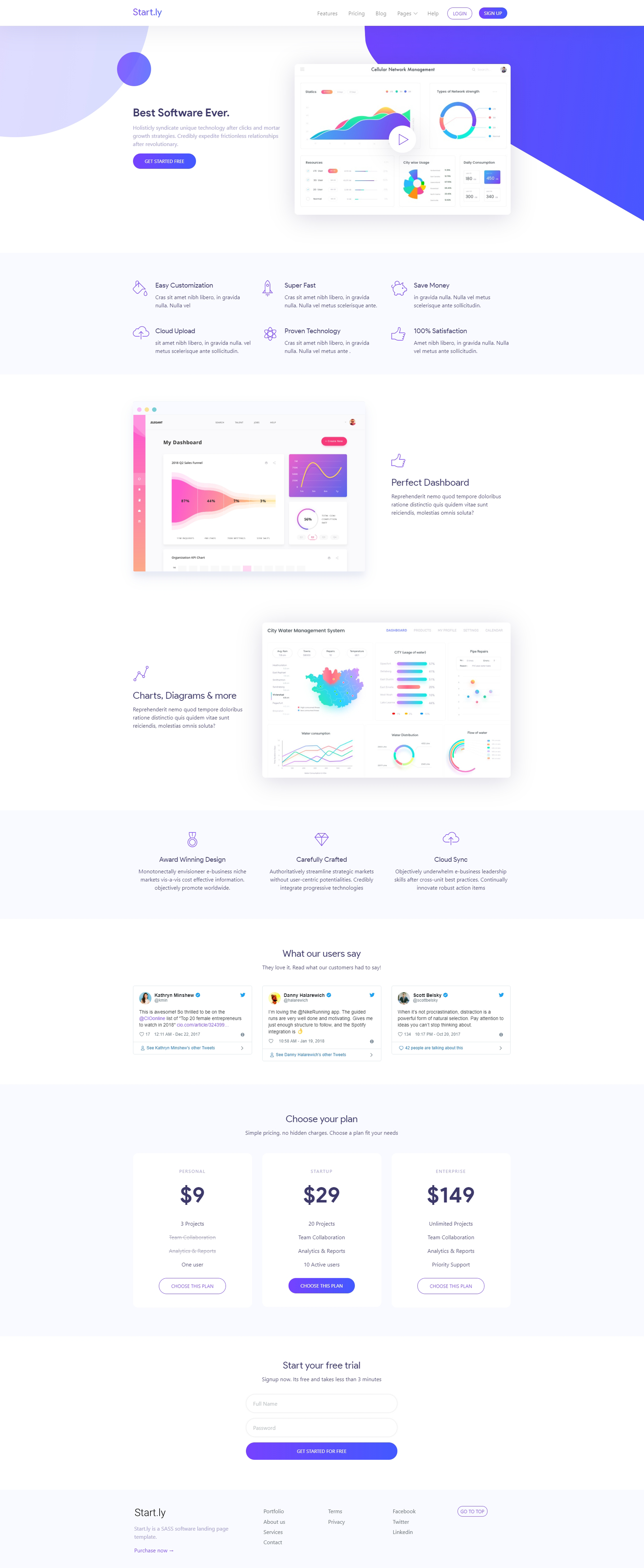 startly Website design